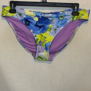 AA-18‎ Aerie NWT Purple & Green Floral Summer Swim Bikini Bottoms Size XL